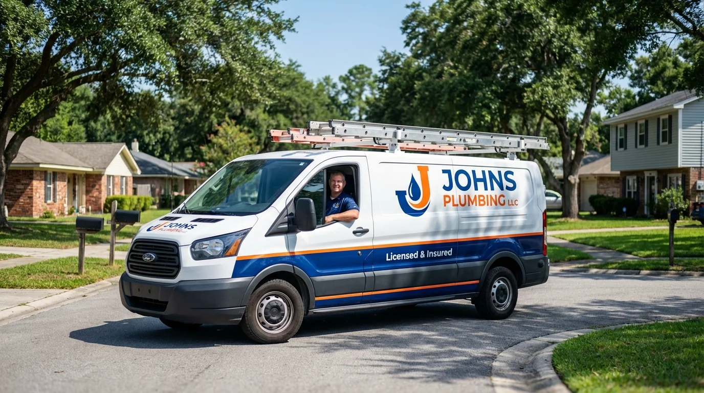 Johns Plumbing LLC service van in Craigsville, WV
